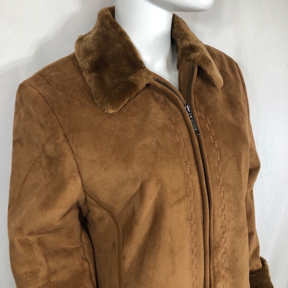 Cato Faux Suede Fuzzy Lined Coat - Picture 2 of 11